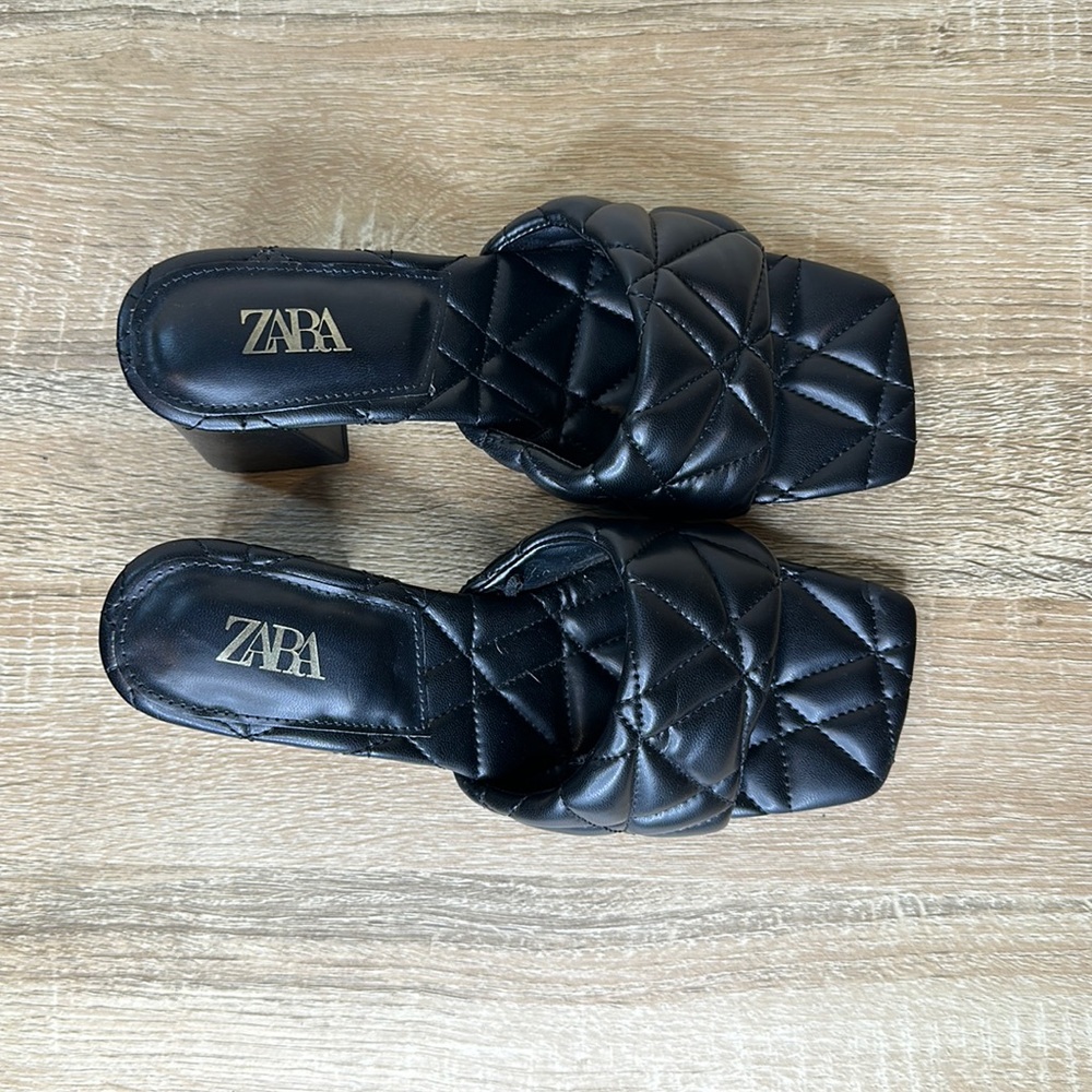 Zara Black Sandals Lido mule #BottegaVeneta inspiration US 7.5
